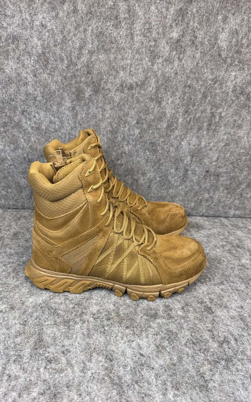 Reebok Trailgrip Tactical 8" Composite Toe Side-Zip Coyote Work Boot Mens Sz 8W